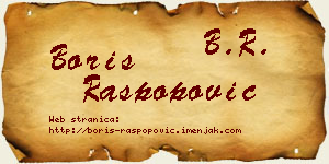 Boris Raspopović vizit kartica